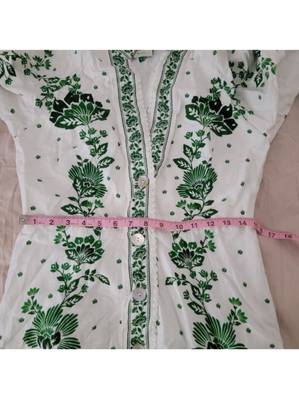 FARM Rio Forest Soul Maxi Dress Linen Cottagecore Boho Chic Feminine Womens L - Picture 5 of 8